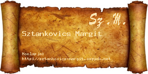 Sztankovics Margit névjegykártya
