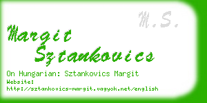 margit sztankovics business card